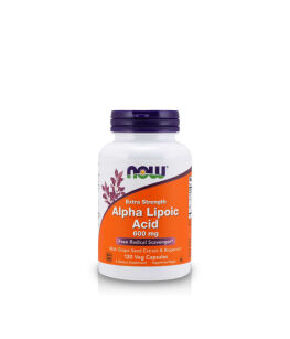 Now Foods Alpha Lipoic Acid 600 mg (ALA) Grape Seed Bioperine | 120 vcaps.