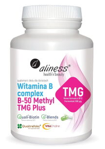 Aliness Witamina B-Complex B-50 Methyl TMG PLUS | 100 kapsułek