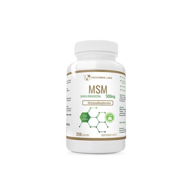 Progress Labs MSM 500mg Siarka organiczna | 250 tabletek