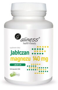 Aliness Jabłczan Magnezu 140mg + B6 (P-5-P) | 100 vege kapsułek