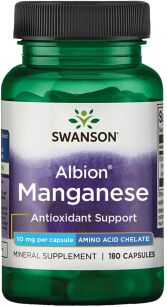 Swanson Albion Chelated Manganese 10mg | 180 kapsułek