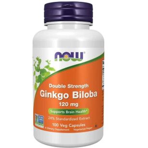Now Foods Ginkgo Biloba Double Strength 120 mg | 100 vcaps.