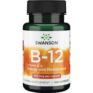 Swanson Vitamin B12 500mcg | 100 kapsułek