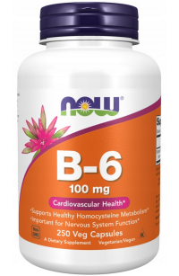 Now Foods Vitamin B6 100mg | 250 kaps.