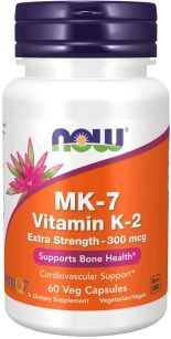 Now Foods Vitamin K2 MK7 Extra Strengh 300 mcg | 60 vcaps